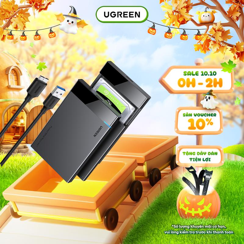 Hộp đựng ổ cứng 2.5 inch SSD, HDD SATA UGREEN 6TB Tốc độ truyền tải cao -Thiết kế sang trọng | Bảo hành 18 Tháng 1 Đổi 1 | US221