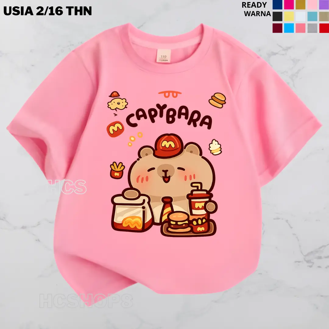 Kaos Anak Laki Laki Perempuan CAPYY BARA Usia 2-16 Tahun Cewek Cowok Cotton Katun Fashion Anak-Anak