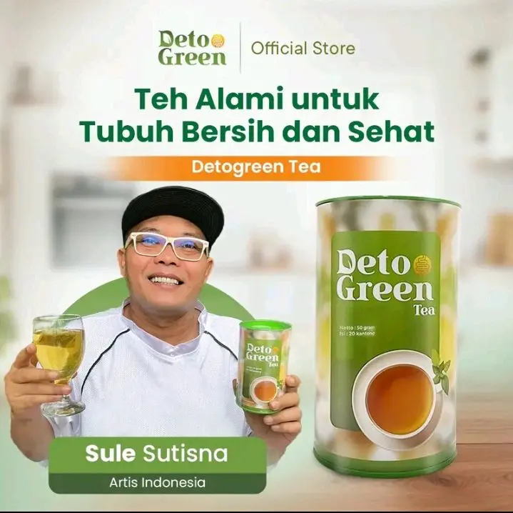 DettoGreen teh organik detoks sistem pencernaan untuk usus sehat isi lebih banyak 50 gram Tea hijau