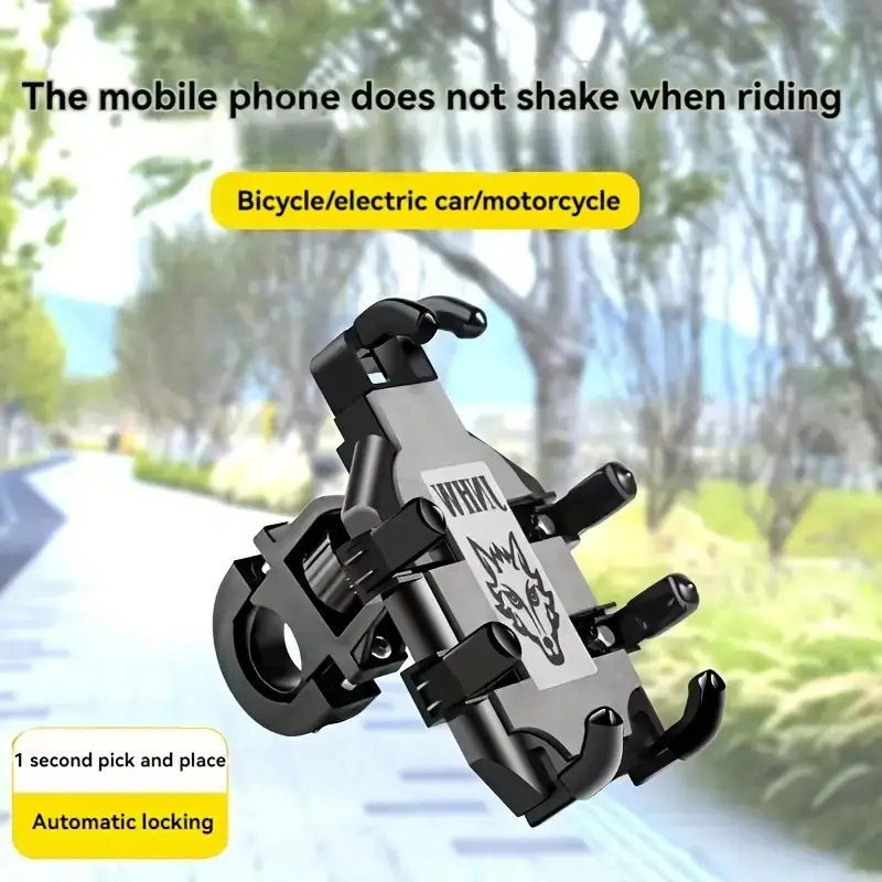 JNHW Dudukan HP Stang Motor Handlebar Holder Adjustable Rotation - LV-01 - Black Ponsel Smartphone