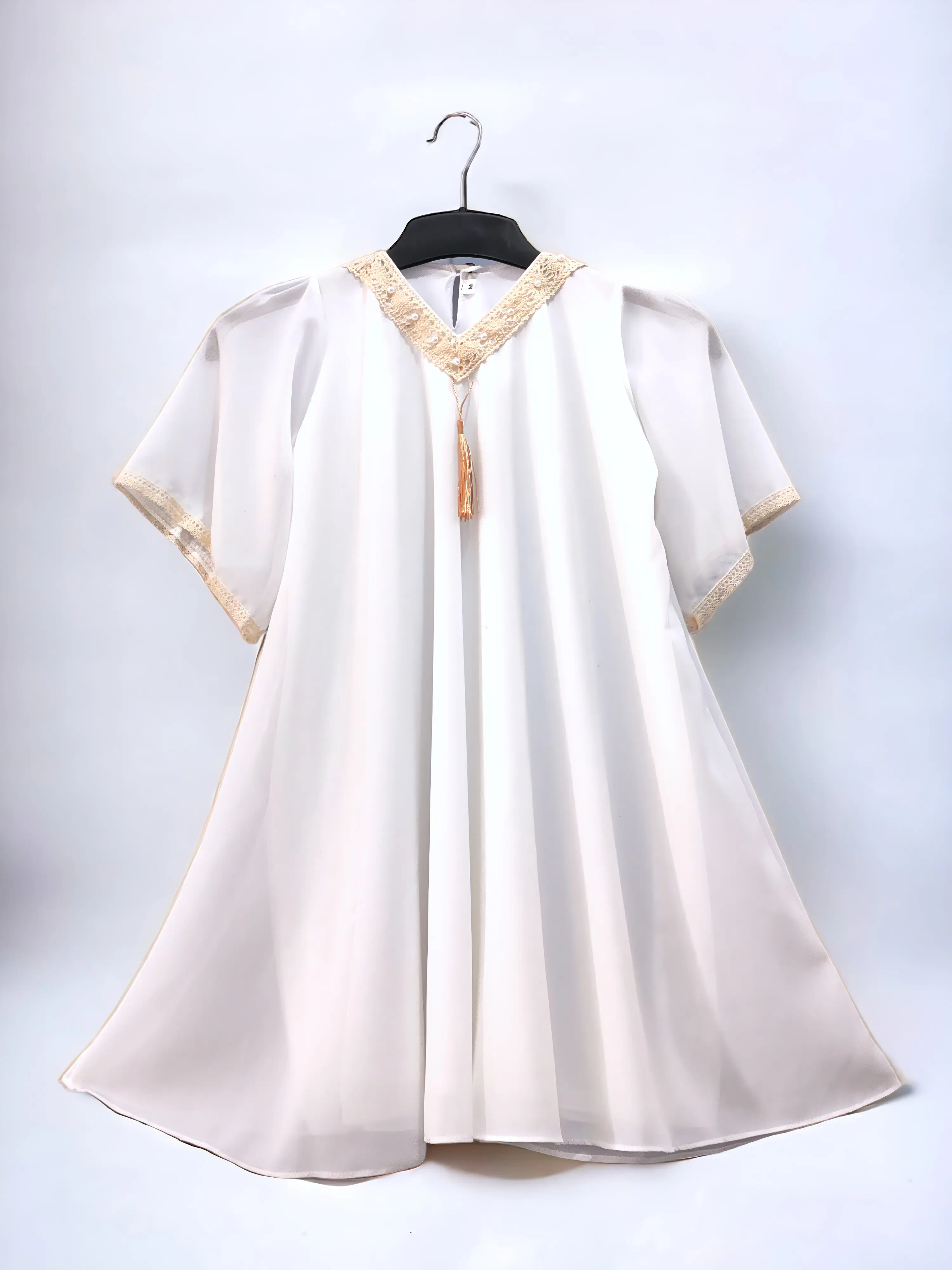 Salwa Kaftan Anak Perempuan Umur 1-6 Tahun / Baju Lebaran Anak Kekinian Kombinasi Renda