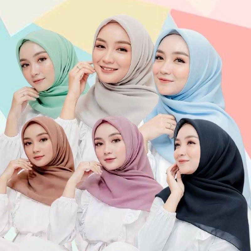 BELLA SQUARE HIJAB POLOS SEGI EMPAT POLYCOTTON PREMIUM 2