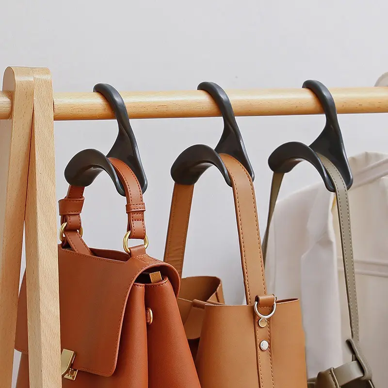 Bag hook plastic punch-free wardrobe bag rack hat scarf school bag rack seamless non-deformation storage rack