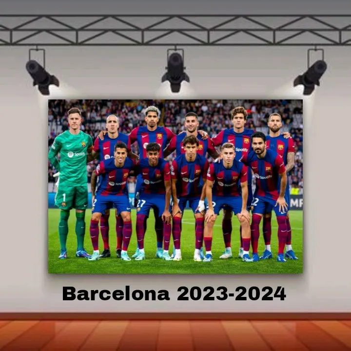 Poster Dinding Skuad Barcelona 2023-2024 size A3+