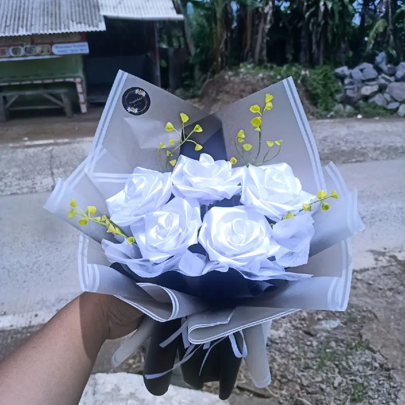buket bunga pita satin murah meriah 6