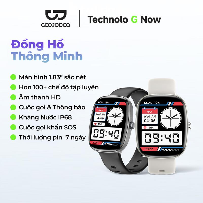 [GOOJODOQ*KOL/KOC] Đồng Hồ Thông Minh Màn Hình 1.83” HD – 100+ Chế Độ Thể Thao, Nghe Gọi Bluetooth, Thông Báo Tin Nhắn, Kháng Nước IP68, SOS Khẩn Cấp, Dung Lượng Pin 7 Ngày