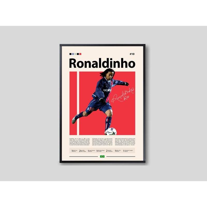 Poster cầu thủ bóng đá Gerrard, Kane, Ronaldinho, Bergkamp, Gavi, Kimmich,...…