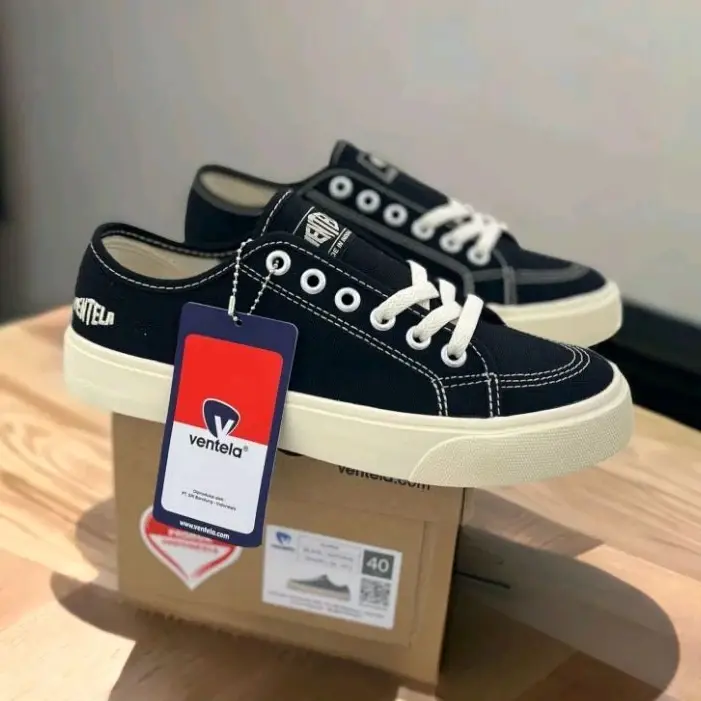 Sepatu Ventela Alpha Low Black Natural untuk Santai - Casual, Shoes