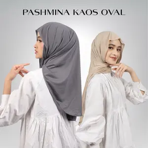 HAYFA - Pashmina Oval Basic Kaos Rayon Premium Panjang 170cmx75cm