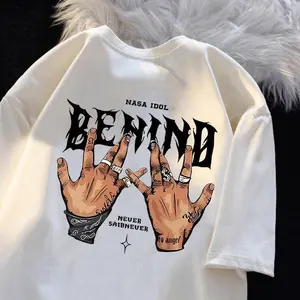 Kaos Oversize Cetak tren Amerika T Shirt Distro Pria Wanita Cott 24s N0203 Unisex