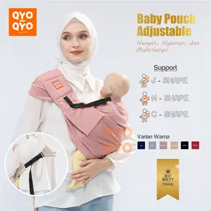 QYO-QYO - Waffle Baby Pouch Adjustable dengan Busa Empuk Multifungsi Gendongan Bayi Instan Premium