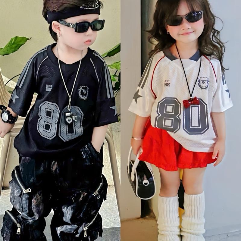 Combo 2 Áo Thun Lưới Số 80 Ricxie Kids - Top Áo Phông Bé Trai Bé Gái 10kg đến 40kg