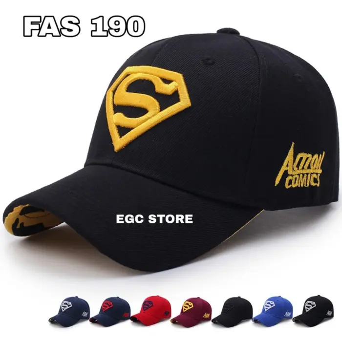 Termurah ✢ Topi Pria Superman Baseball Bordir Fashion Outdoor