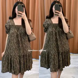 Dress lomita busui frendly ful karet Rayon Viscose daster hits
