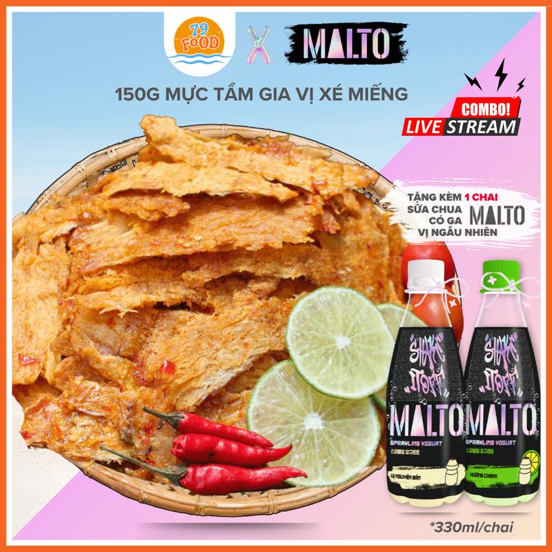 LIVE - QUÀ TẶNG 150g Mực Cán Tẩm Gia Vị Xé Sợi Nha Trang 79Food - Snack Ăn Vặt