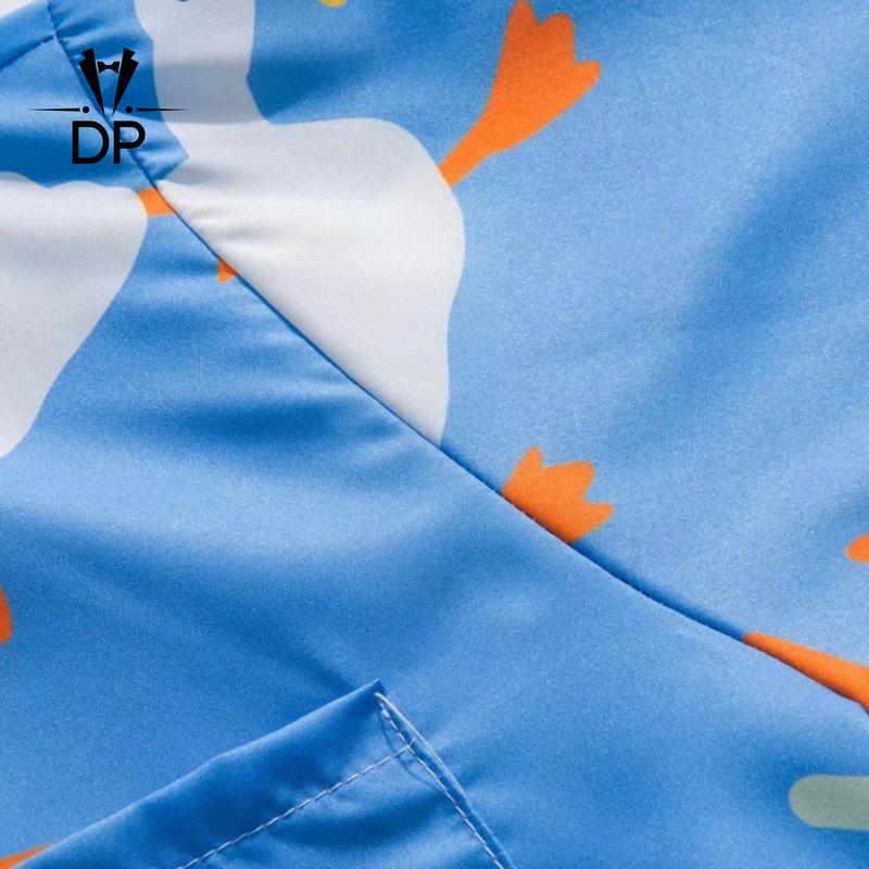 Product Introduction of Men Duck Print Short Sleeved Shirt Korean Version Of Fashionable  Unisex Harajuku Style Simple Top Loose Half Sleeved Shirt Men Large Size Shirt Tide Clothes 24