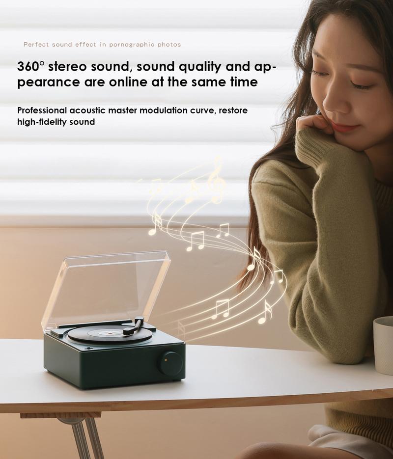 Product Introduction of New alarm clock speaker multifunctional atomic Vintage vinyl Bluetooth speaker phone computer desktop small audio Retro Stereo for Smartphone 25