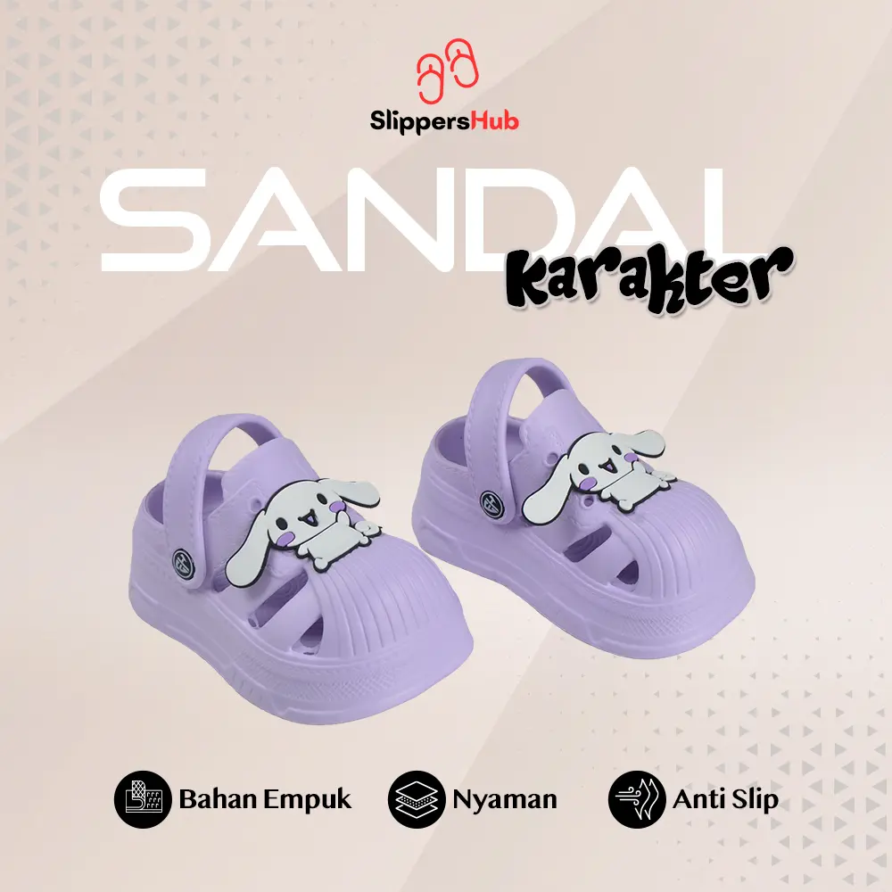 Slippers Hub - Sandal Fashion Karet Murah Anak Perempuan Karakter Cantik Cinnamoroll Anti Licin