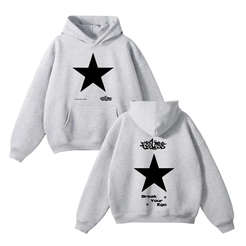 Feelesscloth Sweater Hoodie Boxy Starfeel Fleece Pria dan Wanita 3