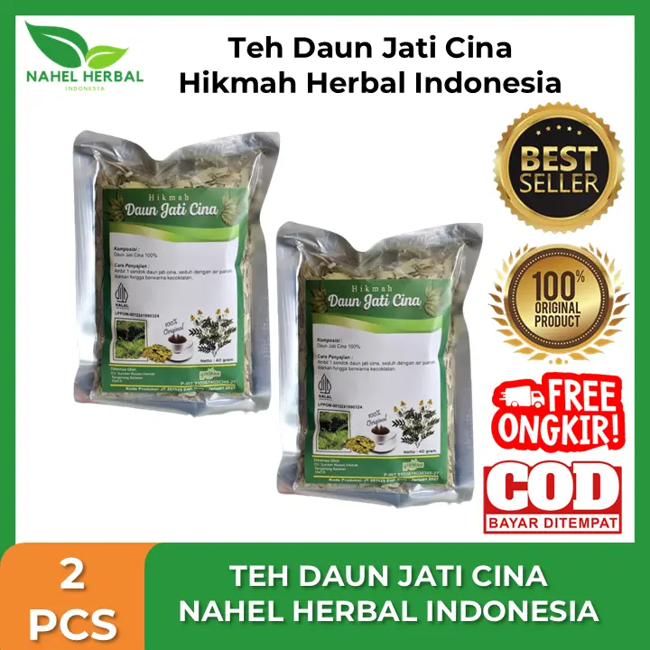 [Paket 2Pcs] Teh Daun Jati Cina Aur Bubuk 100%