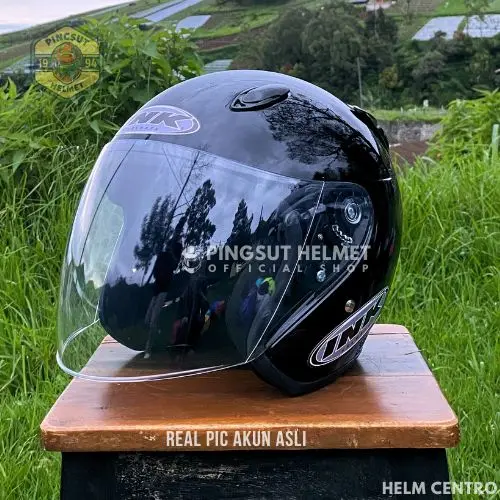 HElm Halfface INK Centro  Paket Ganteng Kaca Smoke SNI Free Packing