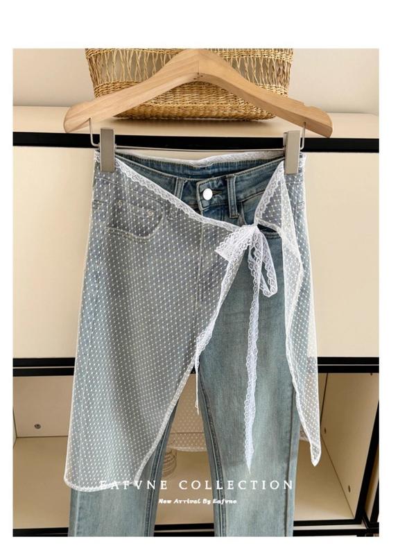 Product Introduction of Featuring A Niche Design with Lace Up, Instagram Blogger's Personalized Lace Layering, Layering, and Layered Gauze Skirt Paired with An Apron Skir 17