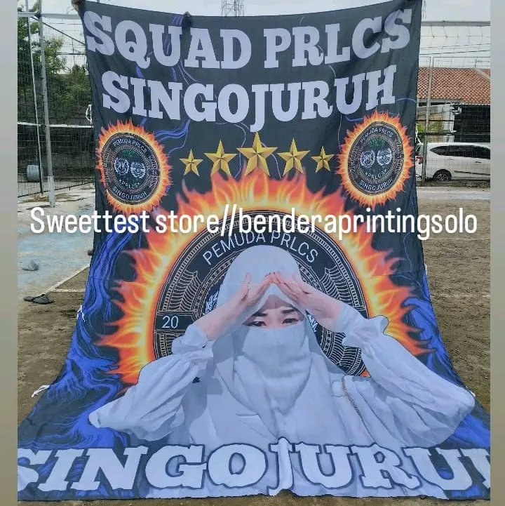 BENDERA SHOLAWATAN + BENDERA PECINTA SHOLAWAT + BAHAN POLYSTER + BENDERA PRINTING +COD+BONUS STIKER 2