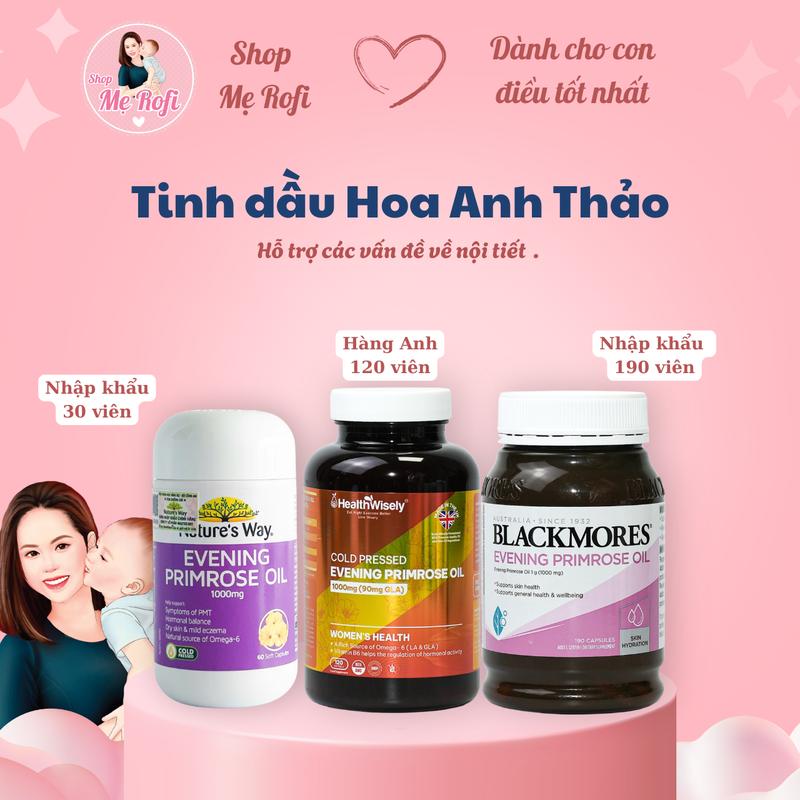 (ID1) Tinh dầu hoa anh thảo Evening Primrose Oil 1000mg - Mẹ Rofi