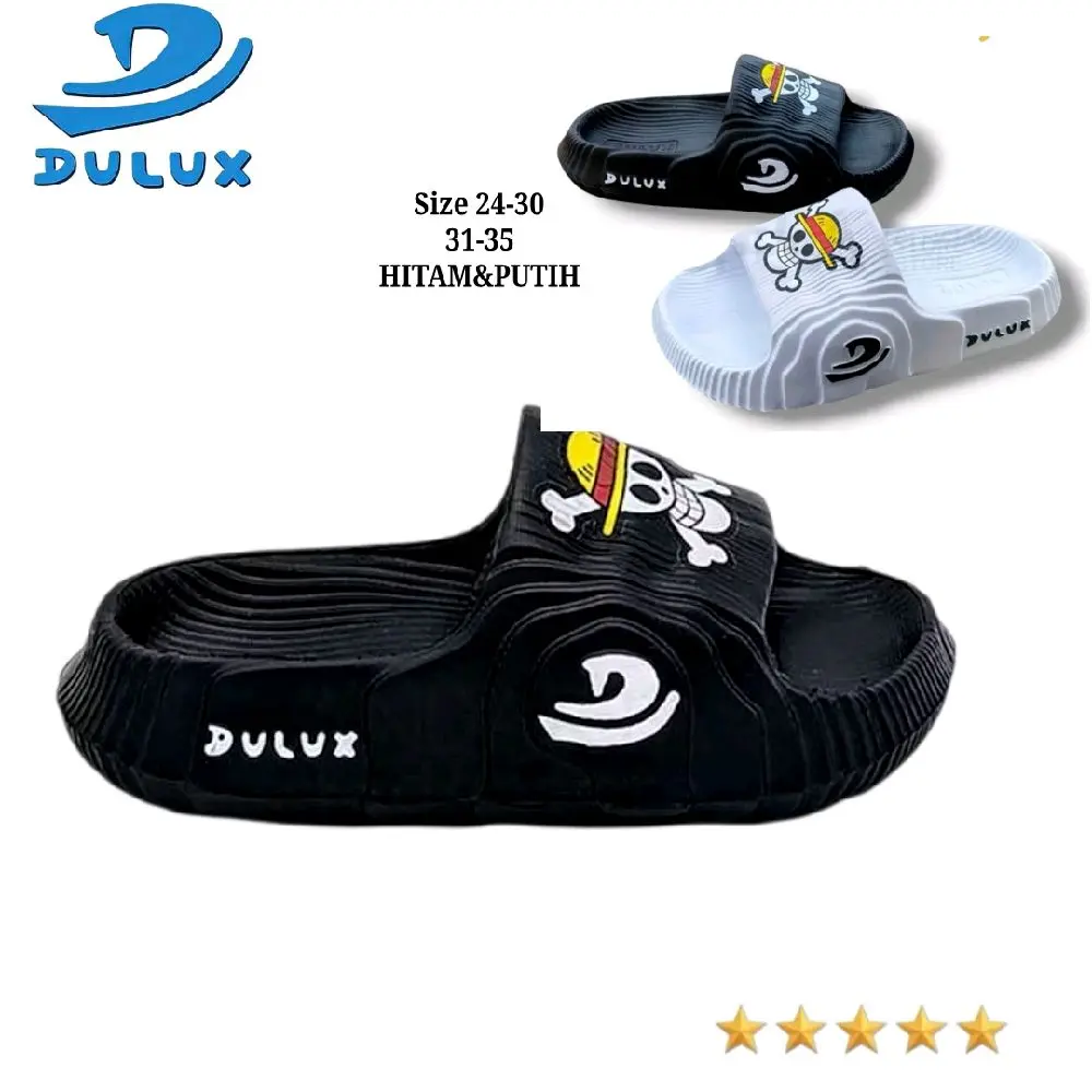 Sandal dulux |520 anak laki laki Uk 30-35 Bahan Karet Putih Sendal Hitam