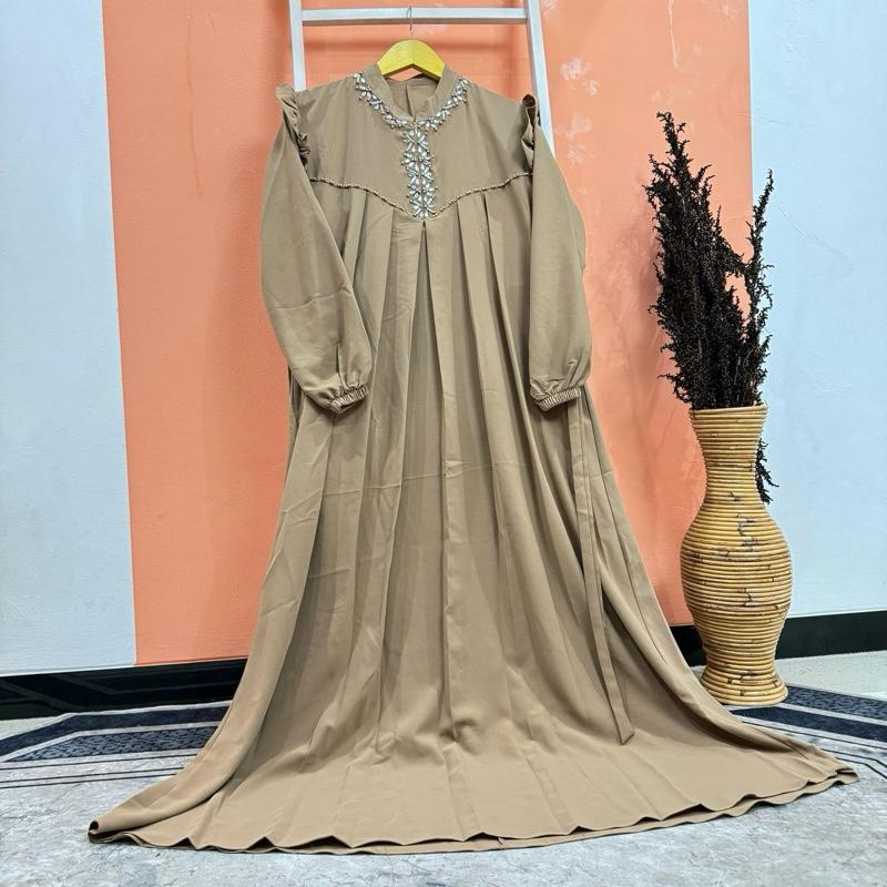 BUNGA Dress Sabrina Anti UV Aplikasi Payet Premium Dress Simpel Elegan Mewah Gamis Kondangan Dewasa 3