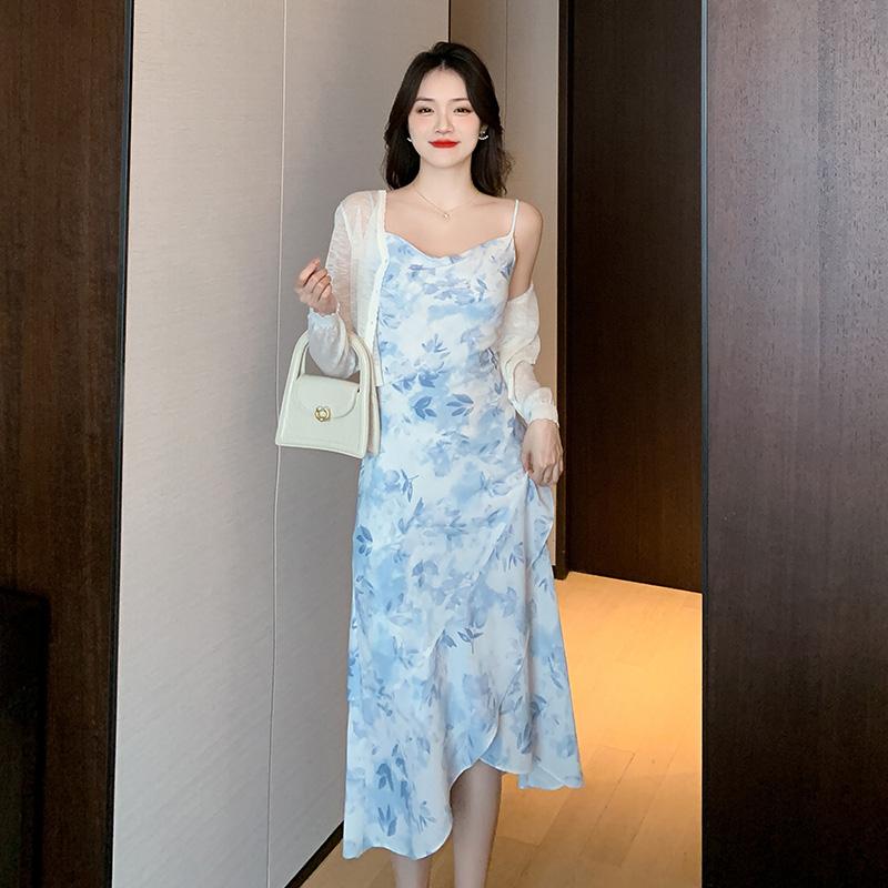 5803 đầm trễ vai voan hoa nhí dây dáng dài công chúa maxi hở lưng bigsize nữ dễ thương vintage pháp thiết kế cao cấp váy 2 dây ngắn 7