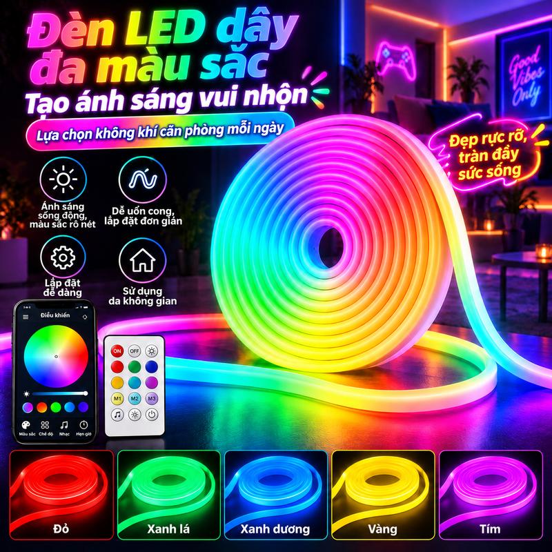 Đèn LED Dây ARGB 5V USB, Dây Đèn RGB Đổi Màu Qua App Bluetooth, Hiệu Ứng Chạy Đuổi Ánh Sáng, Đồng Bộ Nhạc & Điều Khiển Giọng Nói, Trang Trí Phòng Ngủ, Góc Gaming, Bàn Làm Việc Cho Gen Z, Decor Nhà Cửa Hiện Đại