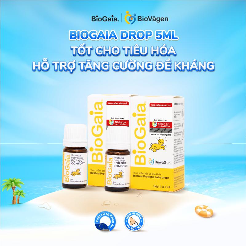  Combo Cho Bé 2 men vi sinh BioGaia ProTectis Drops cải thiện hệ tiêu hóa xuất xứ Thụy Điển dung tích 5ml 