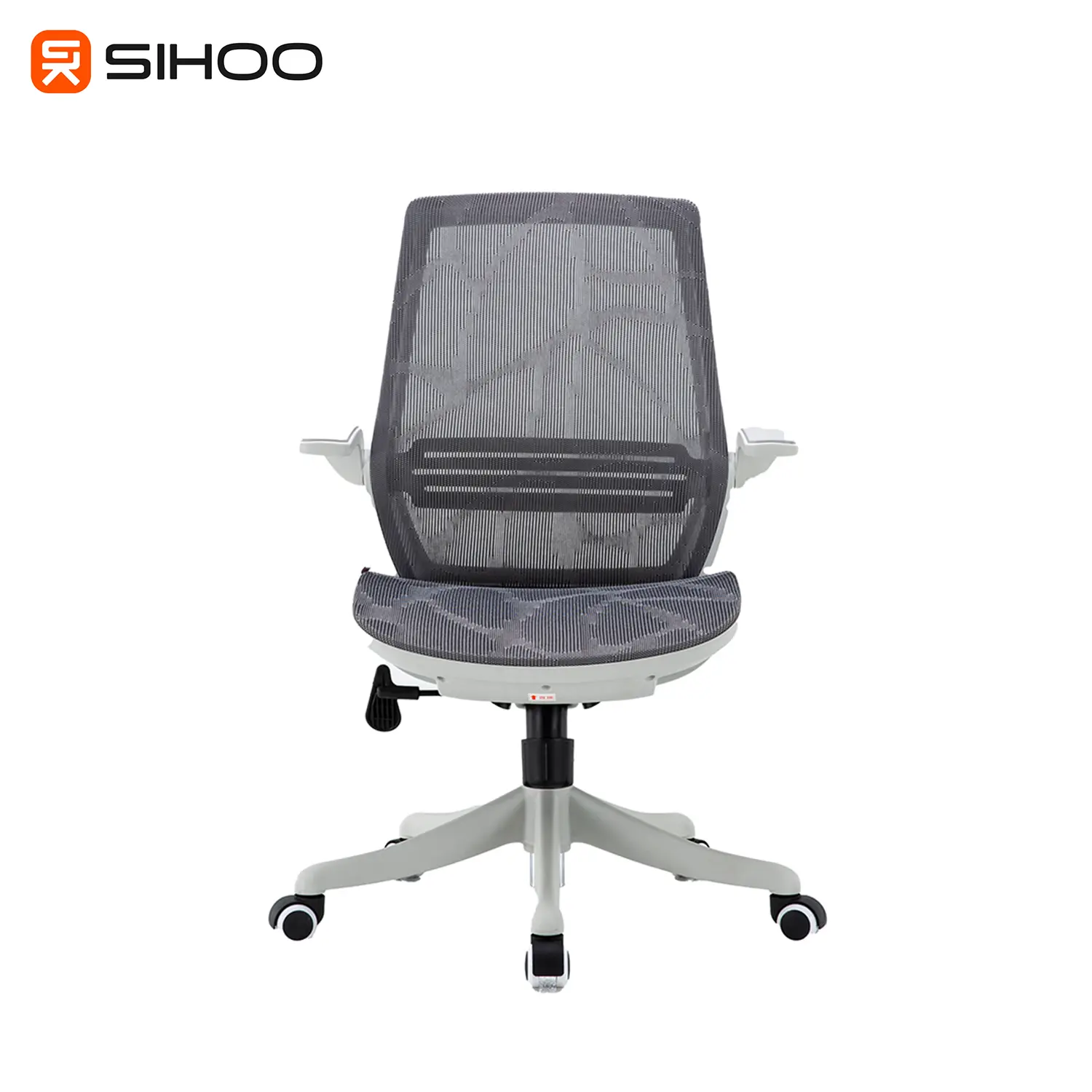 Sihoo M59B Full Grey Mesh White Frame Ergonomic Office Chair with Liftable Armrest (1 Year Limited Warranty)
