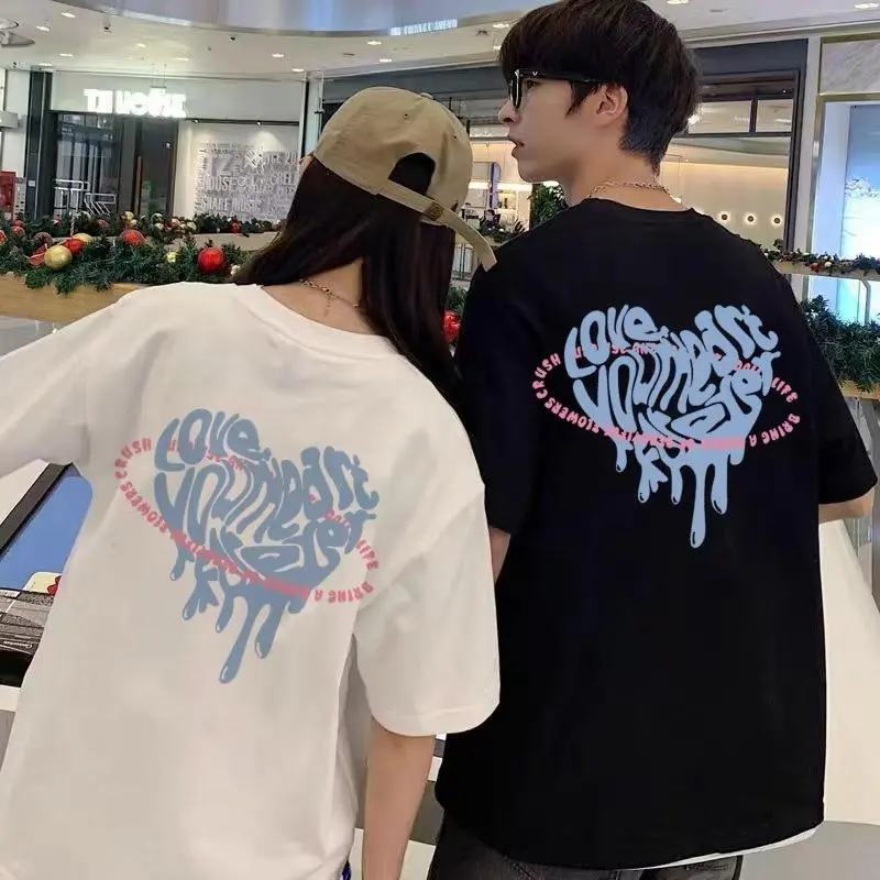 KAOS COUPLE LOVE YOUNGART KOREAN STYLE BAHAN SEMI KATUN