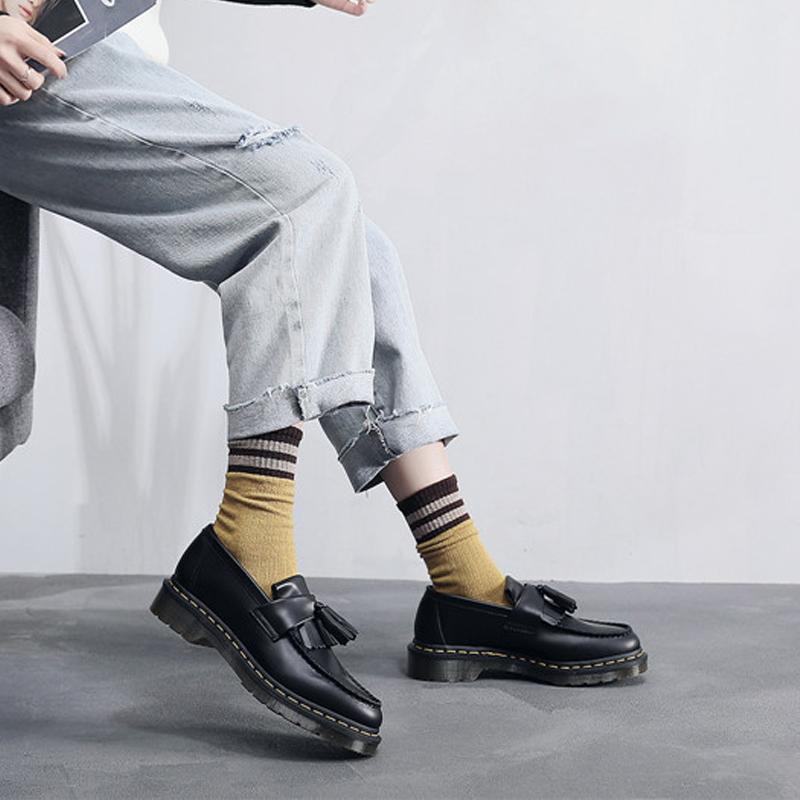 Product Introduction of LOUXIWEI Martin Shoes Cowhide Women's Single Shoes Casual Stitching Loafers Fringe Shoes Couple Shoes [1022] Footwear Walking Shoes Comfort 14