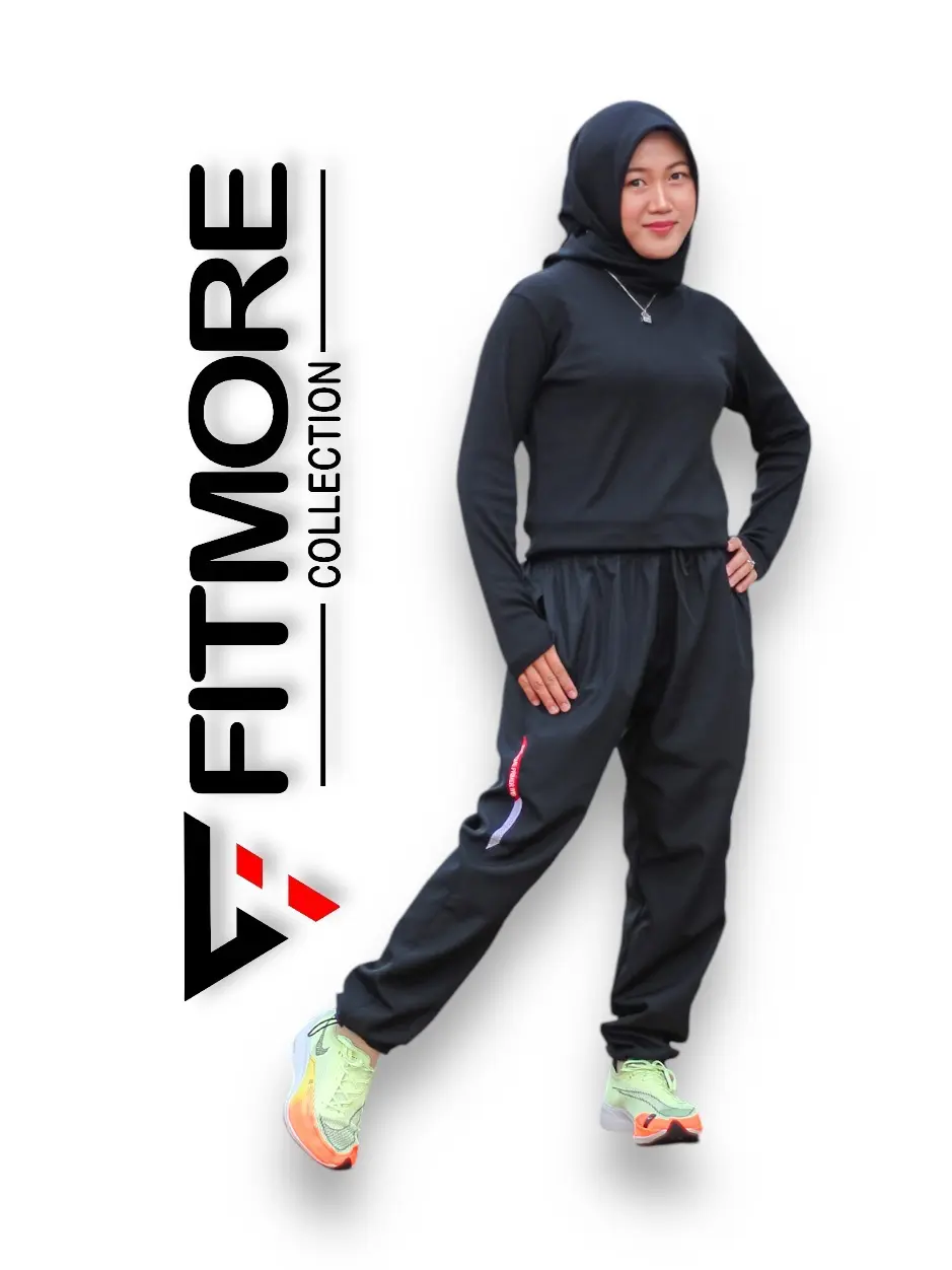(COD) Celana Training Parasut Warna Hitam untuk Bersepedah, Lari, Senam, Gunung Olahraga Sport