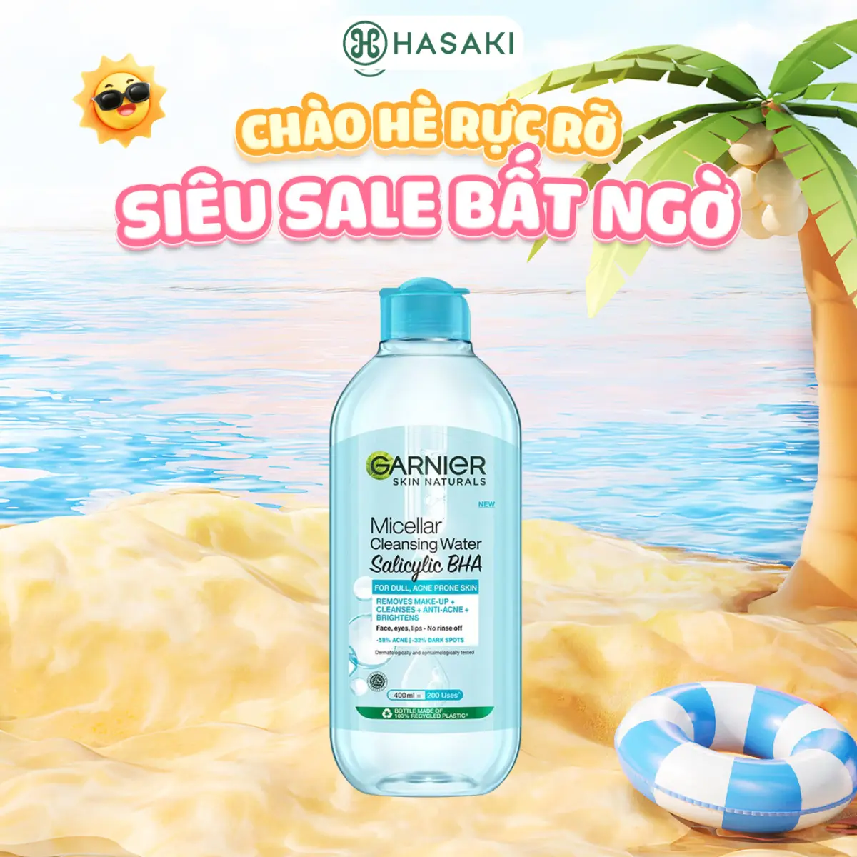 Nước Tẩy Trang Garnier Dành Cho Da Dầu Và Mụn 400ml