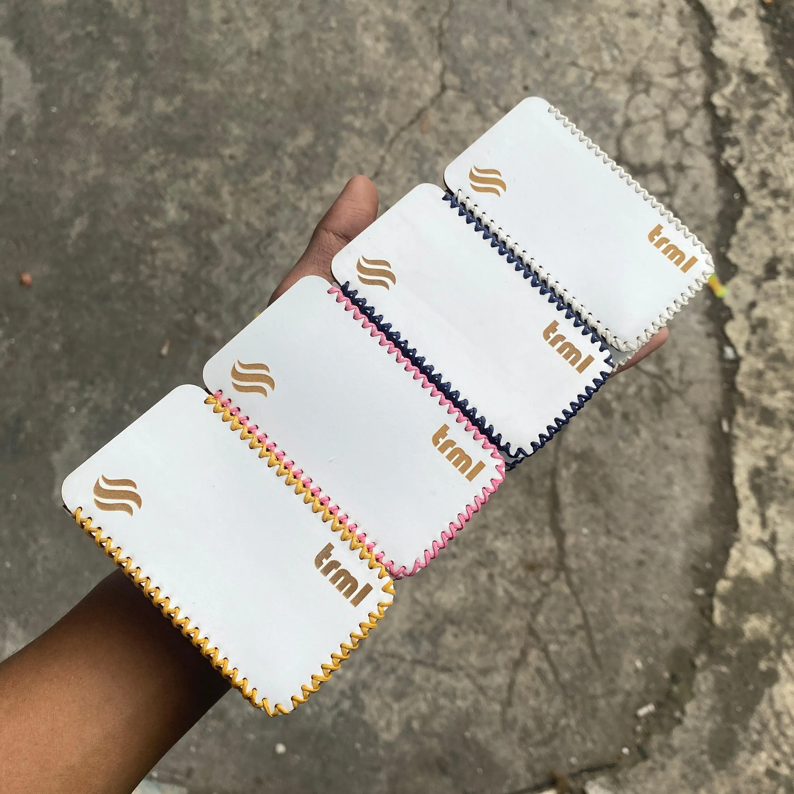 TRML T200 LEATHER CASE DIY SLEEVE KULIT PUTIH BENANG (KUNING, PINK, NAVY, PUTIH) BASIC - DIY CRAFT