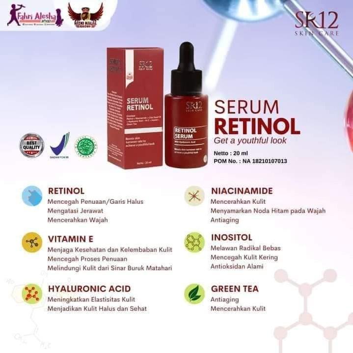 SERUM RETINOL SR12/SERUM PENCERAH WAJAH/SERUM FLEK HITAM/SERUM BEKAS JERAWAT/SERUM JERAWAT 1