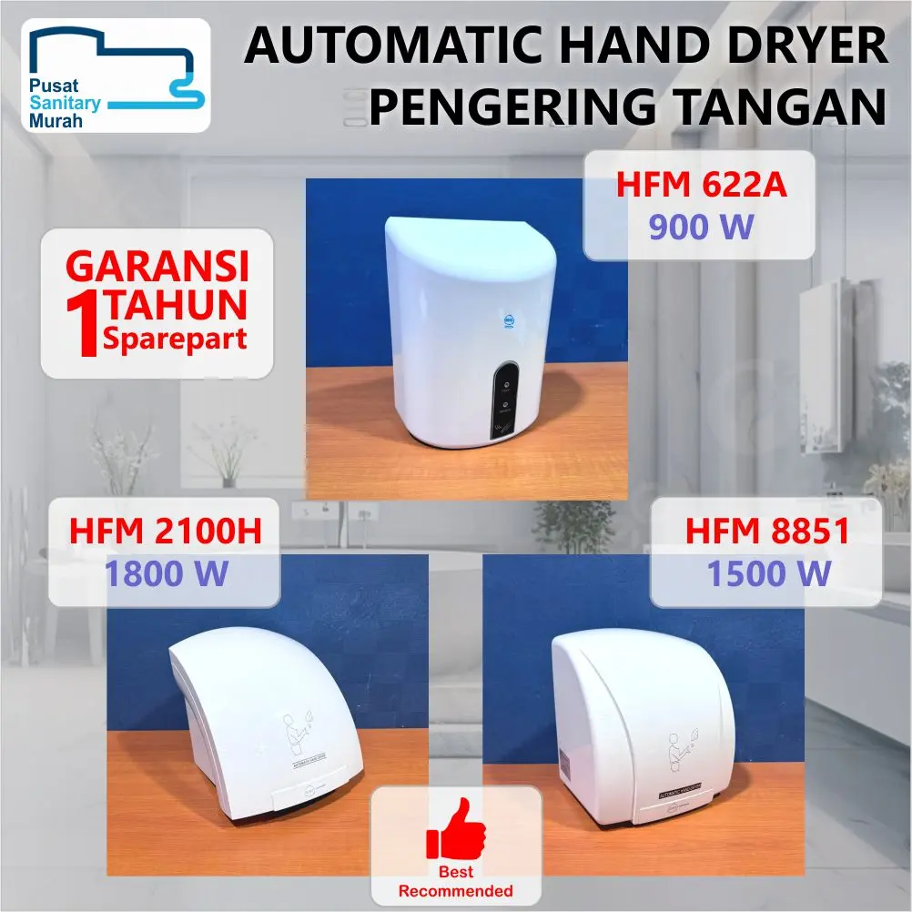AUTOMATIC HAND DRYER 3 MODEL EIXO HOFFMANN PENGERING TANGAN OTOMATIS HOTEL TOILET UMUM PROYEK