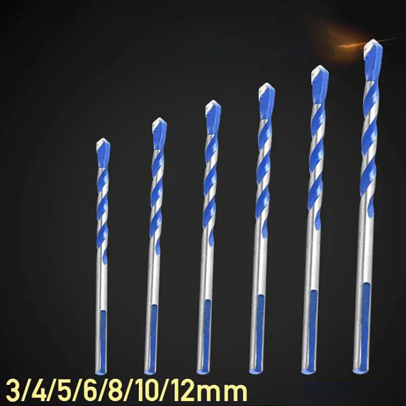 Mũi khoan đa chức năng chất lượng cao, Xanh da trời 3mm đến 12mm, 1 mảnh, Spade xoắn 0