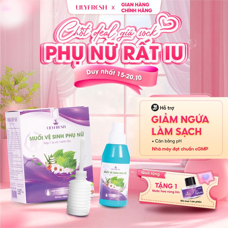 Lilyfresh Muối Vệ Sinh Phụ Nữ Hè Sạch Thơm, Dung Dịch Vệ Sinh Trầu Không Hỗ Trợ Giảm Mùi, Giảm Ngứa, Cân Bằng pH - Chai 100ml