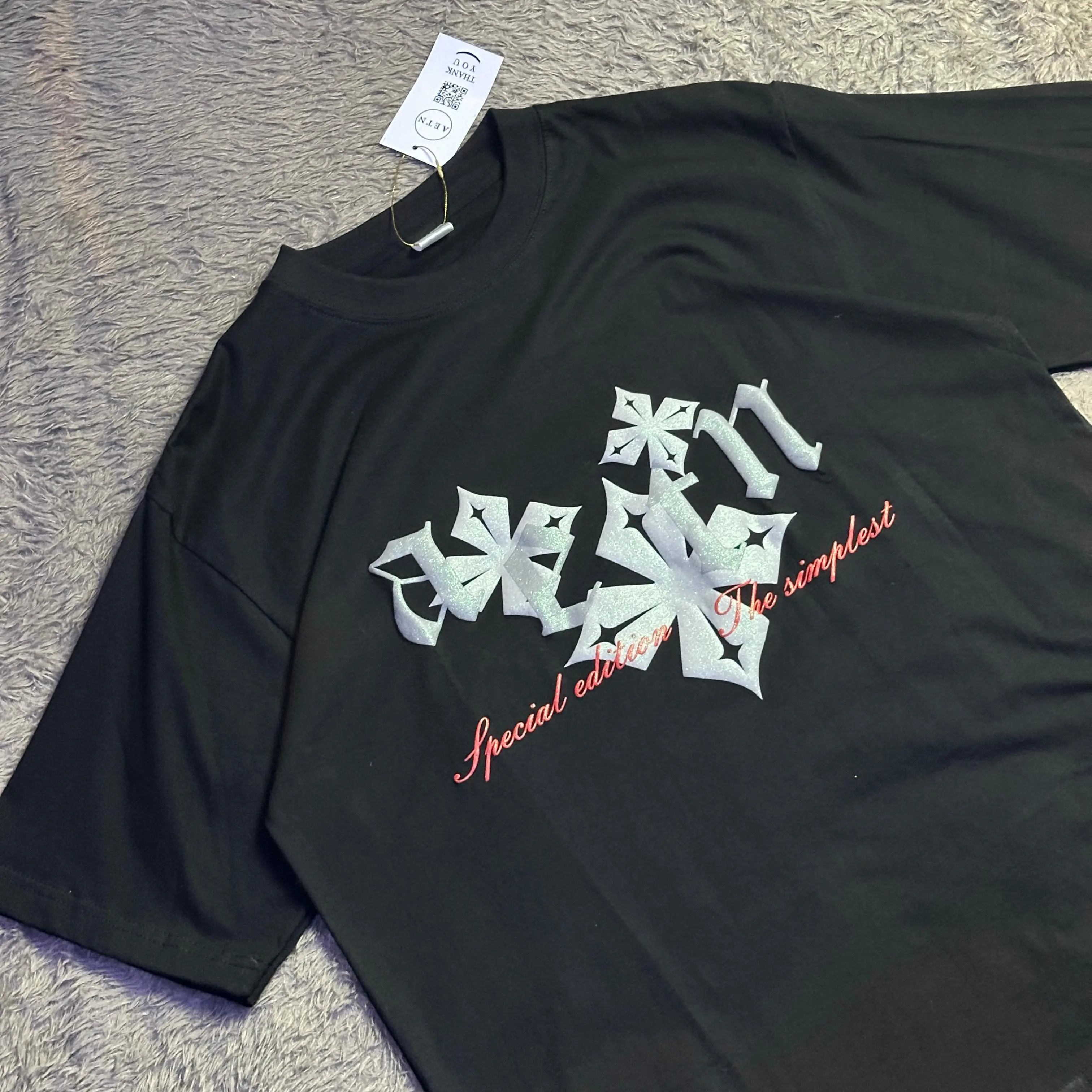AETN - Tshirt Boxy Oversize 20s Final Series In 2024 Puff Ink Gliter
