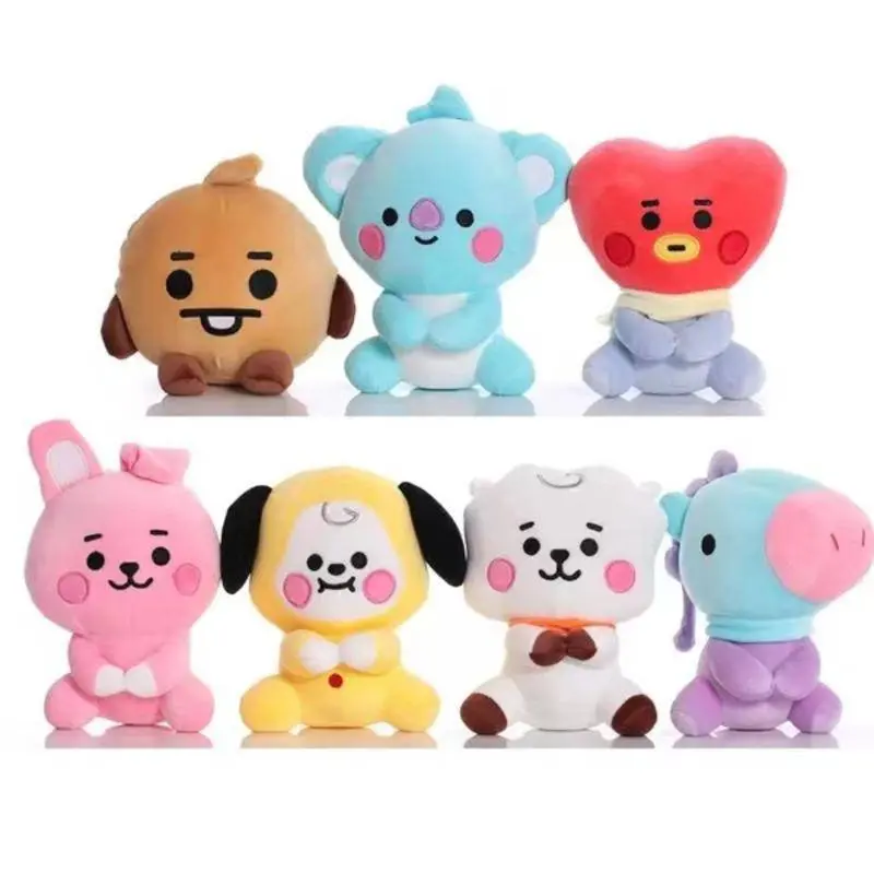 ตุ๊กตาผ้าพลัฌการ์ตูนน่ารัก KPOP BTS BT21 มี CHIMMY/TATA/MANG/RJ/COOKY
