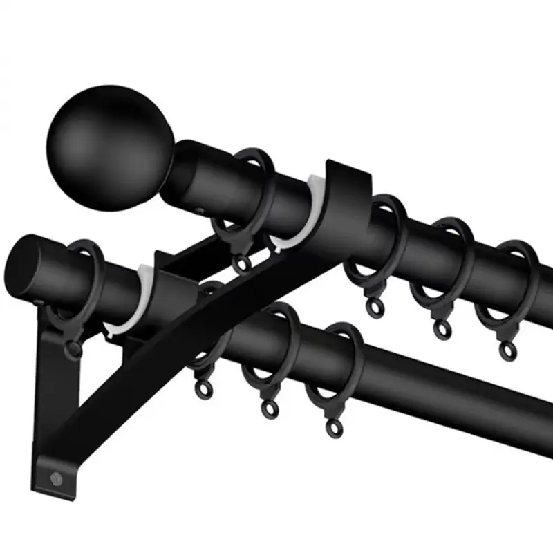 Aluminum Alloy Curtain Rod Roman Rod Bracket Top Mounted Double Rod Base Bracket Window Track Bracket Suitable For Bedroom Home
