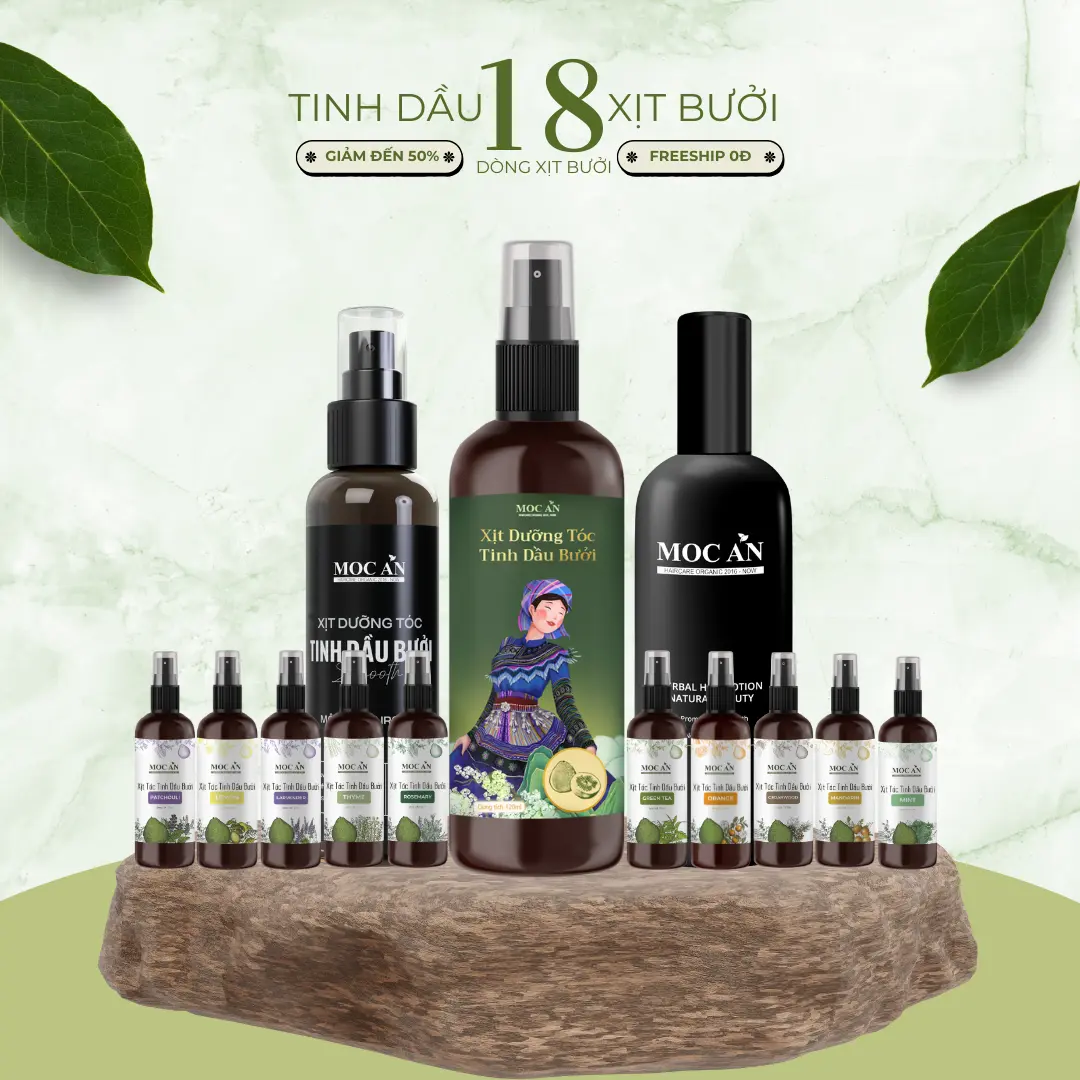 [SPRAY] Xịt 18 Loại Tinh Dầu Bưởi Mộc Ân Haircare 120ml - Hỗ Trợ Nuôi Dưỡng Nang Tóc
