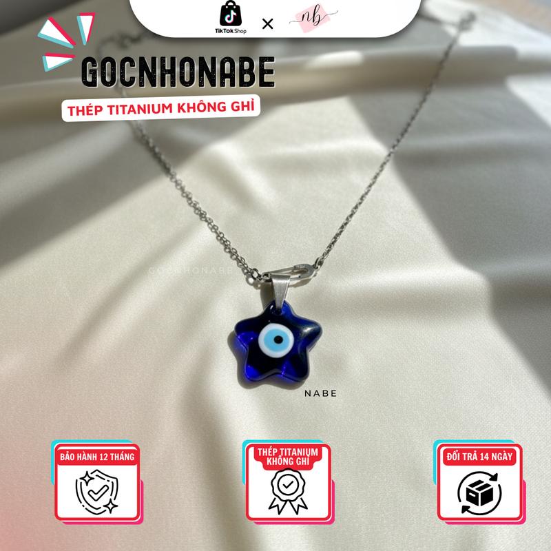 KHÔNG ĐEN GHỈ Vòng cổ Evil eye thủy tinh 2.5cm - Dây chuyền evil eye handmade ĐỦ BỘ 10 MÀU