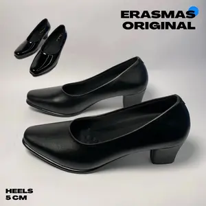 HEELS 5 CM - UJUNG BULAT - OUTSOLE FIBER - ERASMAS | Sepatu Wanita, Dinas, Kantor, Formal, TNI, Bhayangkari, Persit, Paskibra, dan Polwan