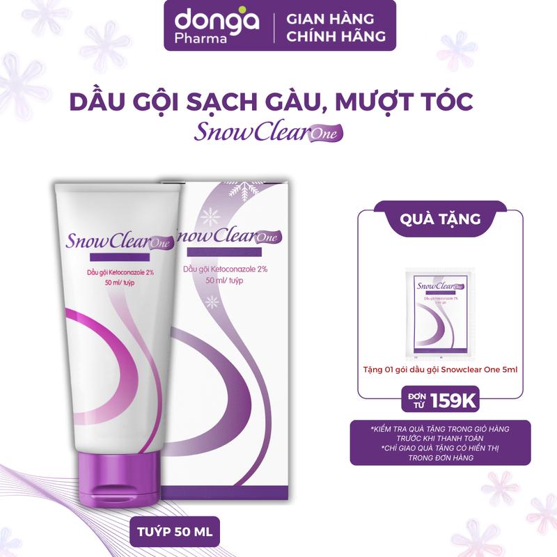  Dầu gội SnowClear One tác động kép hỗ trợ sạch gàu chiết xuất dầu dừa - tuýp 50ml 